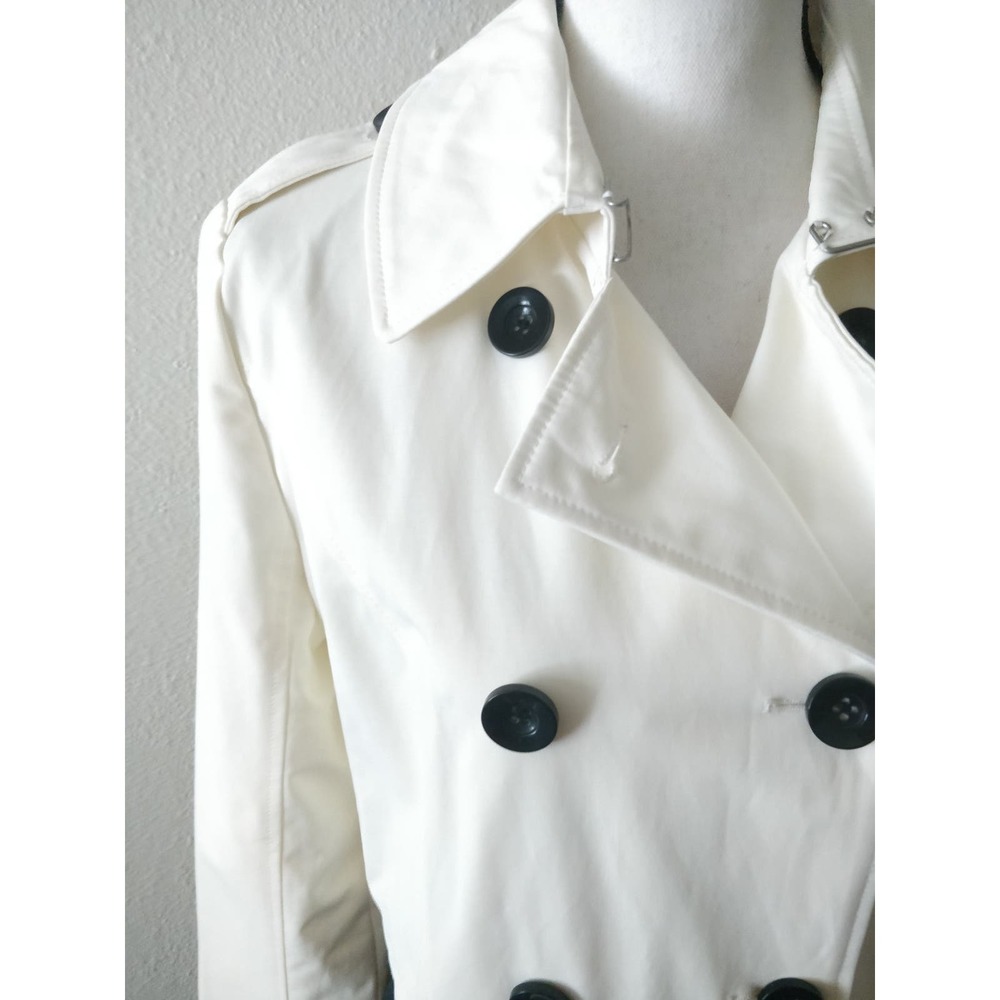 3/$20 Forever 21 Black White Colorblock Peacoat Trench Longline Jacket M - Picture 2 of 13